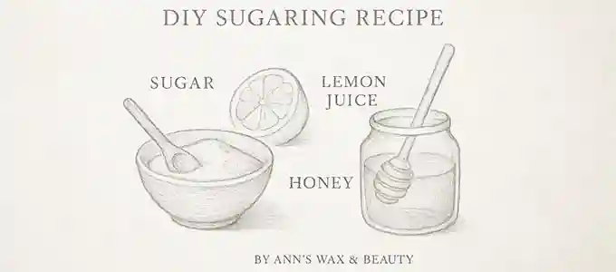 Stappen of resultaat van zelfgemaakte suikerwax